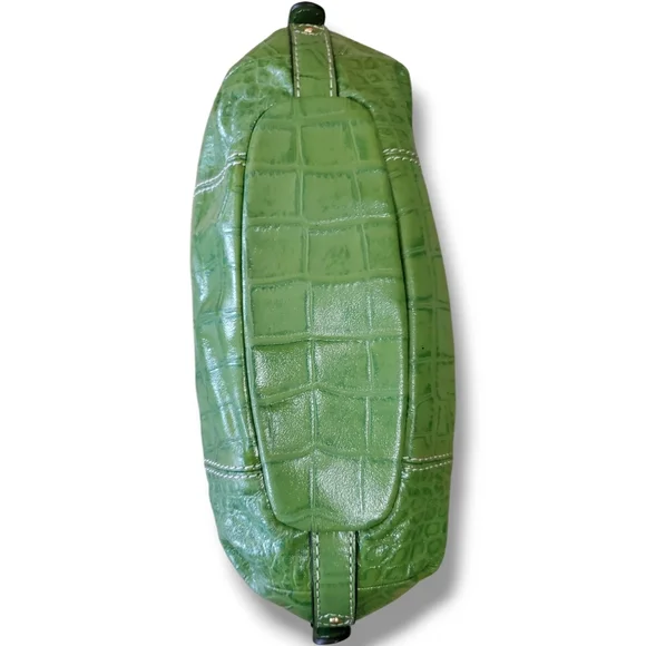 ANTONIO MELANI Green Hobo Y2K Crocodile Embossed Leather Shoulder Bag - Picture 10 of 13
